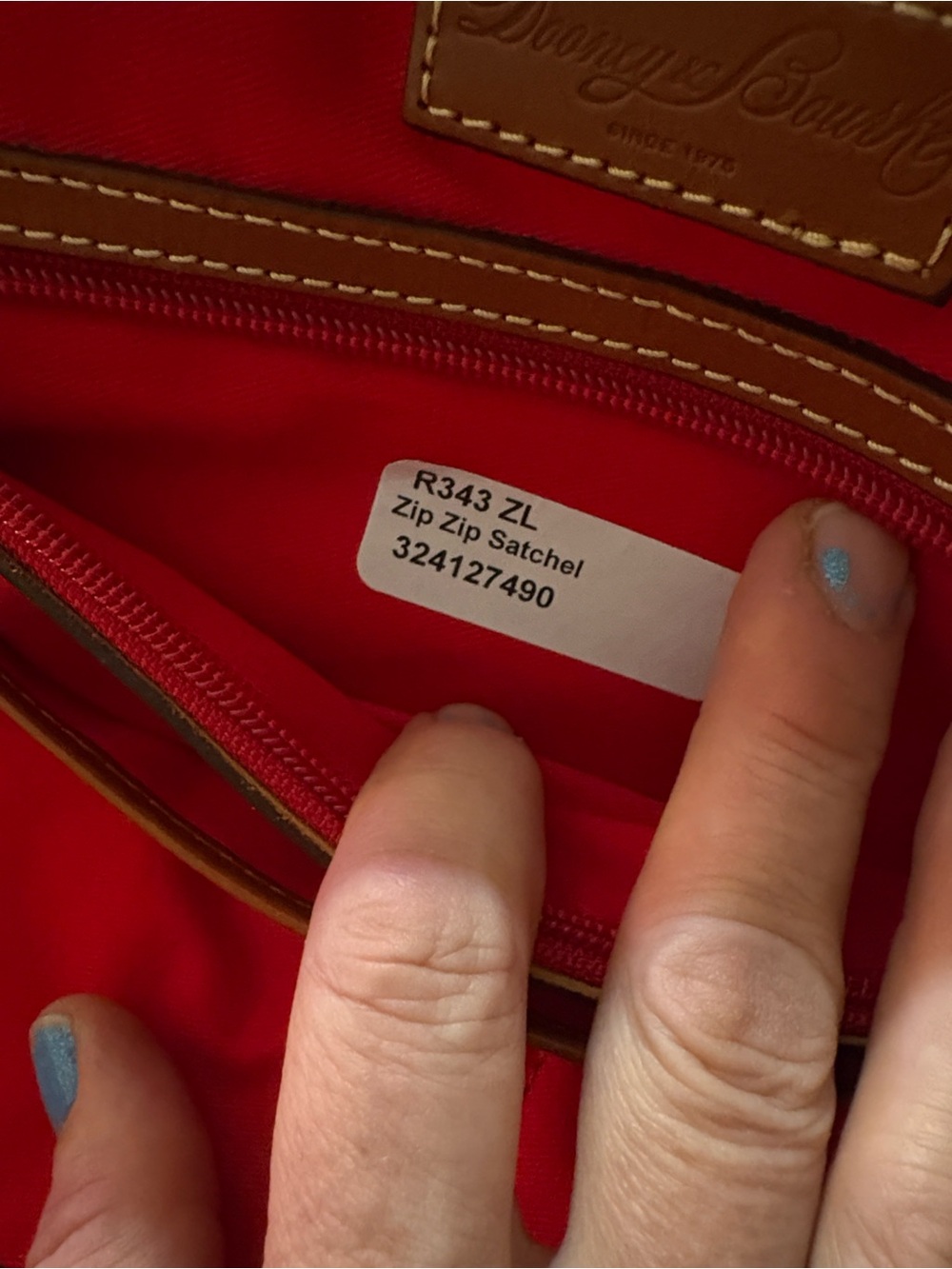 Dooney & Bourke Red Interior with Brown Trim